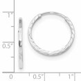thumbnail image 2 of 14K White Gold Diamond Cut Square Tube Endless Hoop Earrings, 2 of 2