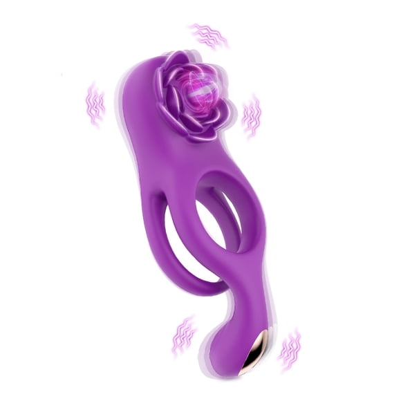 Xbonp Anneau Pénien Vibrant Jouets de Sexe pour Couple, 9 Vibrations Jouets de Sexe pour Adultes pour Hommes Femmes Violet