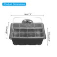 thumbnail image 2 of Unique Bargains 12 Cell Seeding Growing Tray Kit, with Adjustable Humidity Domes and Base for Greenhouse Planting, Black 5 Pack, 2 of 7