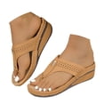 thumbnail image 1 of IUJSOY Comfortable Flip Flops for Women with Arch Support 2025 Dressy Wedge Sandals Beach Shoes, 1 of 9