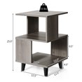 thumbnail image 2 of Gymax 2 PCS Nightstand Set Modern Side End Table Storage Shelf Grey, 2 of 10