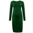 thumbnail image 4 of Robe de Maternité pour Femmes, Robe Midi à Manches Longues et Col Rond avec Fentes Latérales, Robe de Grossesse Douce et Extensible pour Baby Shower et Usage Quotidien, 4 of 6