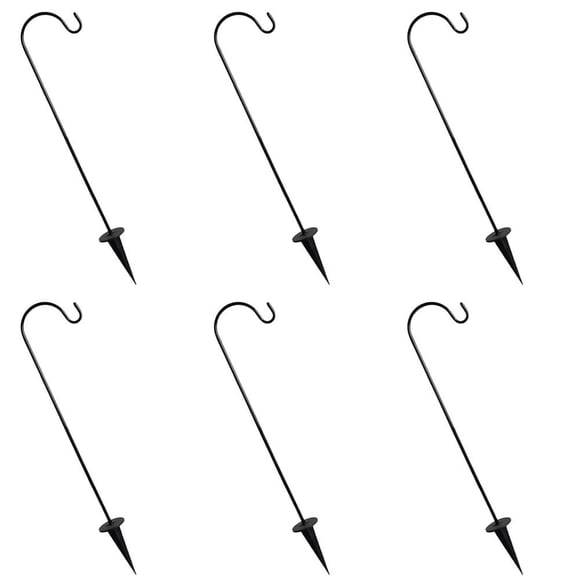 EASTIN 6 Pcs Outdoor Lamp Stake Holder Powered Stand Hook Solar Lights for outside Black