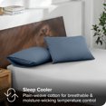 thumbnail image 2 of Bare Home Percale Weave Pillowcase Set - 300 Thread Count - 100% Organic Cotton - Standard, Bering Sea, 2 of 4