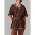 thumbnail image 2 of Men Medieval Costume Renaissance Templar Knight Vintage Tunic Tops, 2 of 6