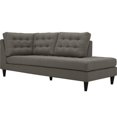 thumbnail image 1 of Modway Empress Upholstered Polyester Fabric Right Facing Chaise in Granite, 1 of 5