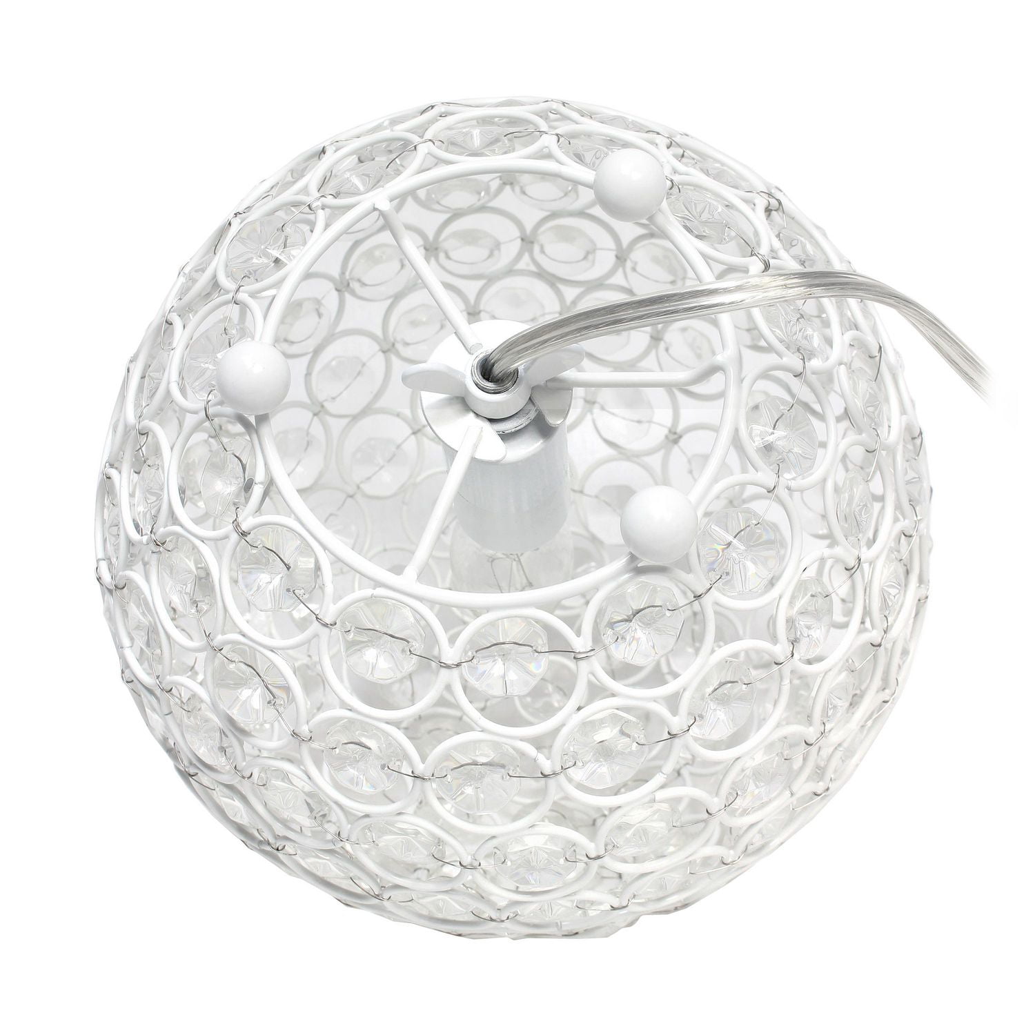 Lampe de table Elegant Designs à paillettes boule de cristal de 10 pouces