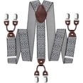 thumbnail image 4 of Bretelles pour Hommes avec 6 Clips Solides en Forme de Y Grand Cuir Costume Smoking, 4 of 9