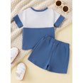 thumbnail image 3 of Gupgi Baby Boys Summer Shorts Sets Short Sleeve Contrast Color T-Shirts and Drawstring Shorts, 3 of 9