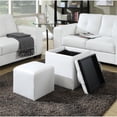thumbnail image 1 of Designs4Comfort Park Avenue Pouf Simple avec Tabouret en Similicuir Blanc, 1 of 6