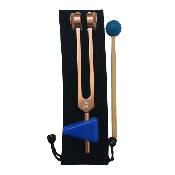 Almencla 136.1HZ Tuning Forks Set Musical Tuning Fork Instrument for Meditation Sound Rose Aureate