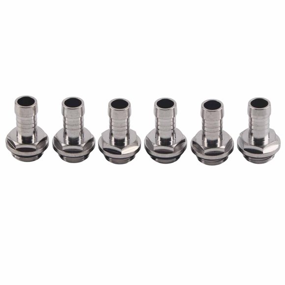 Barb Connector, Two-touch Fitting, Pipe Fittings Hose Barb Fittings Barb Fitting, Silver Barb Fitting Water Pumps For Water Blocks For Radiators Reservoir