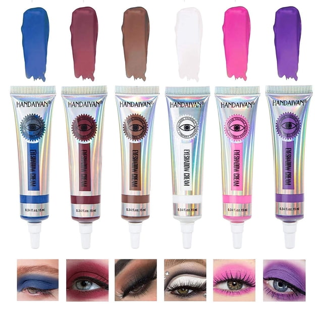 Eyeshadow Primer Set 6 Colors High-pigmented Long Lasting Eyeshadow Cream Prevent Oily Lids and Creasing Eyeshadow (6PCS-A)