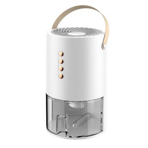 Petit déshumidificateur portable, 1.3L, avec minuterie & Ion négatif pour la maison & Bureau