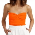 thumbnail image 1 of Timegard Tube Top for Women Ruched Knot Sleeveless Slim Fitting Comfy Knit Tee Top Solid Color Casual, 1 of 6