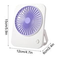 thumbnail image 3 of Desktop Mini Fan, Battery Powered Portable Fan, Compact Personal Fan for Office Desk, Quiet Cooling Fan, Purple, QFL, 3 of 7