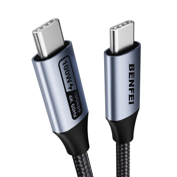 BENFEI USB C 4K Video Cable, 100W PD Fast Charge, 10Gbps Data Transfer,Tangle-Free Silicone USB-C Cable [Aluminum Shell, Woven Design]