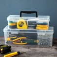 thumbnail image 4 of Transparent Hardware Tool Box, Portable Tool Parts Storage Box Plastic Storage Organizer for Screws Nails, Long Sealed Small Parts Container for Home Travel, 4 of 9