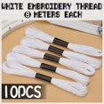 thumbnail image 2 of 10 Skeins Black Embroidery Floss, 8m Cotton Embroidery Floss - Cross Stitch Thread Set,White-1, 2 of 7