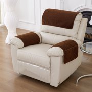 Lambskin Sofa Armrest & Headrest Cushion | Solid Color, Rainproof, Scratch & Dirt Resistant, Storage Pocket | 22.4x15in | Gray, Blue, Coffee, Khaki, Red | Comfortable, Durable