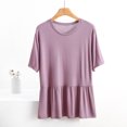 thumbnail image 2 of Birdeem Womens Round Neck Solid Color Short Sleeved Loose T-Shirt Short Sleeved Round Neck Top/Shirt, 2 of 12