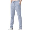 thumbnail image 2 of DPTALR Men's Summer Slim Casual Solid Classic Trousers Long Pants, 2 of 3