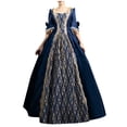 thumbnail image 1 of Robe pour Femme Style Rétro Couleur Unie Manches Trompette Longue Robe de Princesse Cosplay TTTTG, 1 of 6