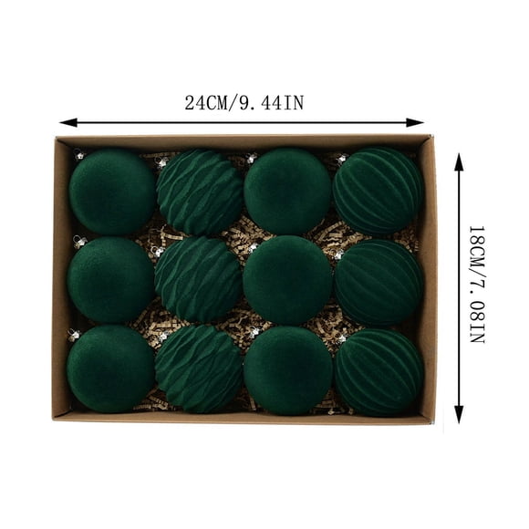 Lisbinx Deals of the Day Clearance Prime6cm Flocking Ball Christmas Ball Dark Velvet Christmas Ball Christmas Tree Decoration 12pcs
