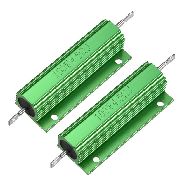 Unique Bargains 2Pcs Aluminum Case Resistor 100W 4.5 Ohm Wirewound for LED Replacement Converter