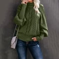 thumbnail image 3 of Ladies Mid Neck Sweater Long Sleeve Sweatshirts Loose Long Sleeve Knit Fall Sweaters Men Solid Color Sweater Pullover Sweatshirts for Big and Tall Top, 3 of 6