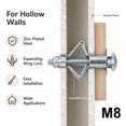 thumbnail image 4 of Button Locking M6 M8 Expansion Screw Petal Nut | Steel Galvanized Rustproof Sturdy Hollow Wall Plasterboard Fastener Hardware Combination Set B00rf9j8dy Build Driver 46 in Screwdriver Apartment Needs, 4 of 4