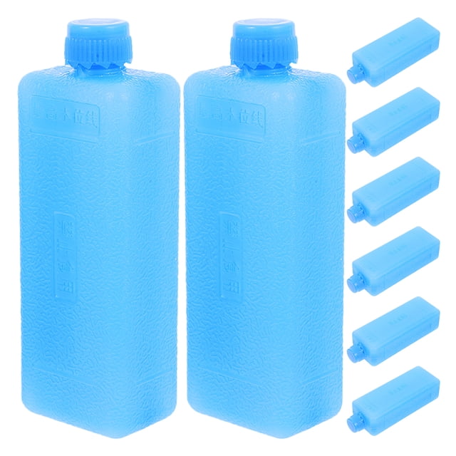Shisuyan 12pcs Reusable Ice Packs: Cooling Crystal Boxes Freezer Blocks Case For Lunch Boxes Coolers Meal Prep Empty Cold Packs For School Work Travel Sky-Blue