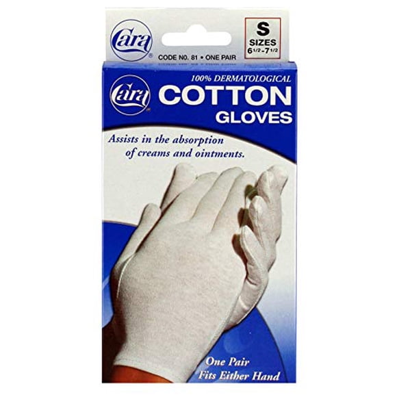 CARA Gants en Coton Hydratants pour l'Eczéma, Petit, 1 Paire