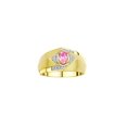 thumbnail image 1 of RYLOS Mens Rings Yellow Gold Plated Silver Ring 6X4MM Oval Shape Gemstone & Diamond Ring Pink Ice October Birthstone Rings For Man Silver Rings Size 8, 1 of 7