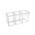 thumbnail image 2 of Vacemry 3Pcs Compartment Pen Holders Storage Box, Multi Functional Divided Desktop Organizer For Pens Cosmetics Stationery, Plastic Desktop Organizer For Home Office Study Desk Dressing Table Shelf, 2 of 9