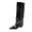Black, variant on Pisexur Knee High Boots Fashion Fold Over Boots for Women Solid Color Pointed Toe Shark Tall Boots Wide Calf Low Heels Long Boots with Side Zipper 5.5-9 Black