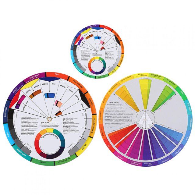 3 Pcs Guide de Mélange de Pigments de Roue de Couleur pour Tatouage Accessoire de Tatouage