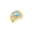 thumbnail image 3 of RYLOS Mens Rings 14K Yellow Gold Designer Round Gemstone &  Sparkling Diamond Ring Blue Topaz December Birthstone Rings For Men, Men's Rings, Gold Rings Sizes 8 - 13, 3 of 7
