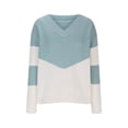 thumbnail image 4 of PEONAVET Chandail Sans Manches Femme Mode Automne Hiver Tricoté Ample Blouse à Manches Longues Chandail à Col en V, 4 of 5