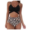 thumbnail image 2 of LSLJS Mode Women Sexy Maillot de Bain Uni et Imprimé Bikini Split Swimsuit Set, 2 of 8