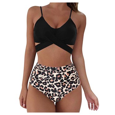 RKSTN Maillot de Bain pour Femmes Mode Aguichant Uni et Imprimé Bikini Deux Pièces Ensemble de Maillot de Bain Décontracté Mode Maillot de Bain pour Femmes
