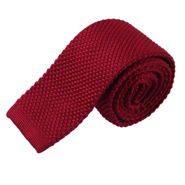 Cravate de Mode pour Homme de Haute Qualité, Tricot Tricoté, Cravate Ajustée Tissée 146x5,5 cm - Rouge