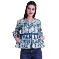 thumbnail image 1 of Moomaya Haut d'Été en Coton Imprimé, Ourlet Évasé, Hauts Boho, Blouses Décontractées Amples, 1 of 4