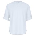 thumbnail image 5 of T-Shirt Ample en Coton et Lin à Manches Courtes Col en V pour Hommes, 5 of 5