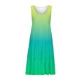 thumbnail image 4 of AherBiu Robe de Plage Grande Taille pour Femmes, Robe d'Été à Dégradé de Couleurs, Froncée, à Volants, Fluide, Midi, Style Camisole, 4 of 5