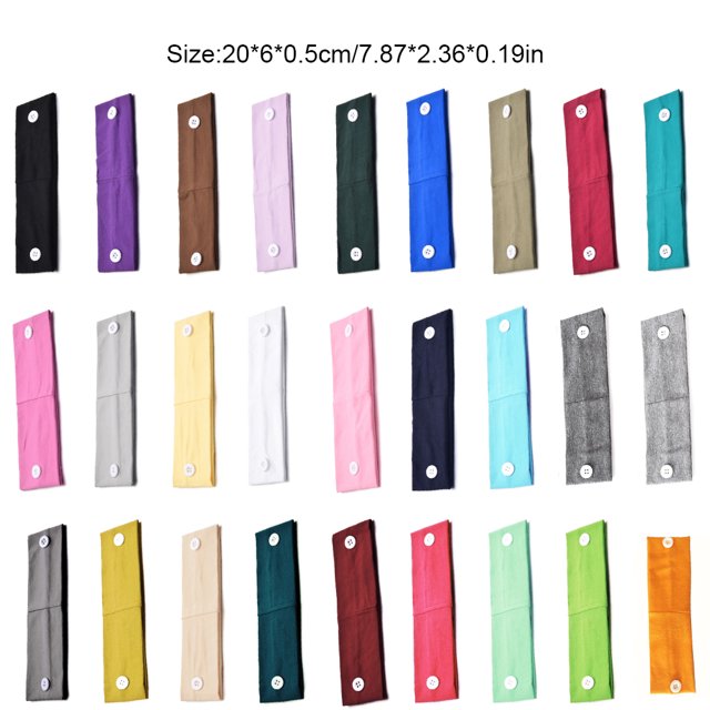 Button Headband Holder Solid Good Elasticity Relieve Ear Pain Good Fixation Sport Scarf Classic Headcloth Sweat Absorption Men Type 13