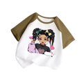 thumbnail image 1 of GDREDA Vêtements Fille Enfant Bébé Filles Mignon Col Rond Manches Courtes Imprimé Manches Raglan Tee Été Décontracté T-Shirt T-Shirts Fille Vert Armée,5-6 Ans, 1 of 3