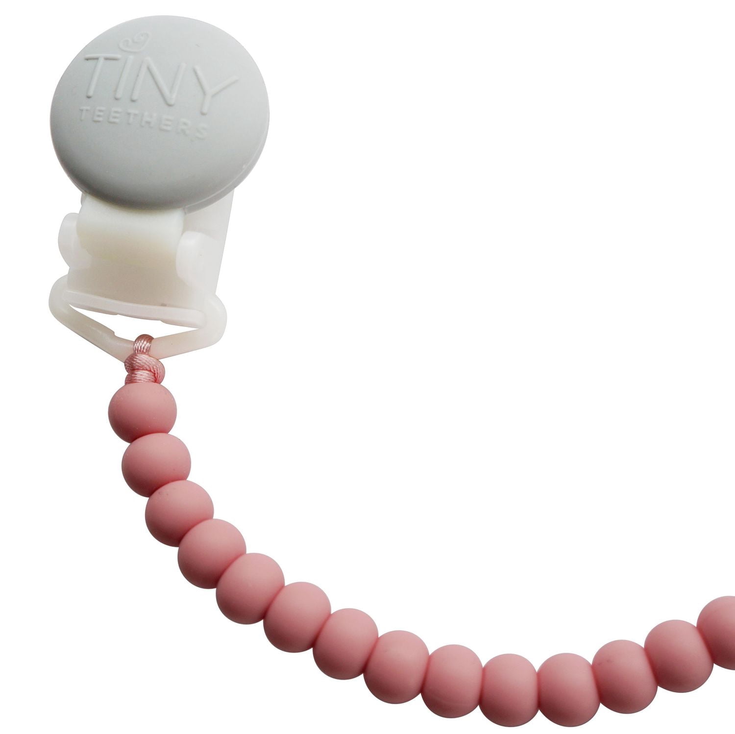 Tiny Teethers Clip-On Silicone Pacifier Clip for infants, 4.5" Silicone Pacifier Clip