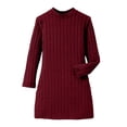thumbnail image 4 of HXWCHs Robe de Demoiselle d'Honneur pour Fille Robe Moulante Ajustée pour Filles Hiver Chaude Extensible Col Roulé Manches Longues Tenue Décontractée pour Tout-Petits et Enfants avec Doux Rouge 9-10 Ans, 4 of 5