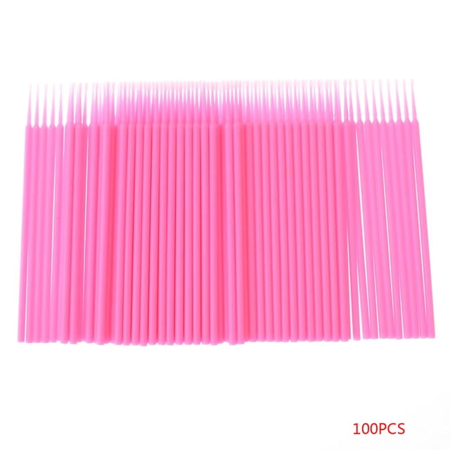 100pcs Double Head Disposable Swab Fiber Buds Plastic Sticks Double head swab Disposable Eyebrow Eyelash Make Up Tools
